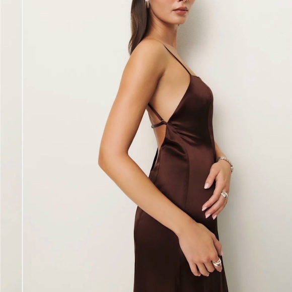 NWT Melina 100% Silk Dress - Mahogany - Picture 3 of 3